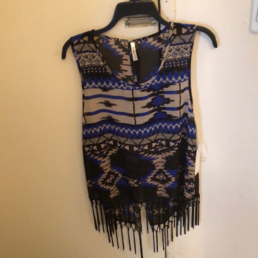 Sheer fringed top